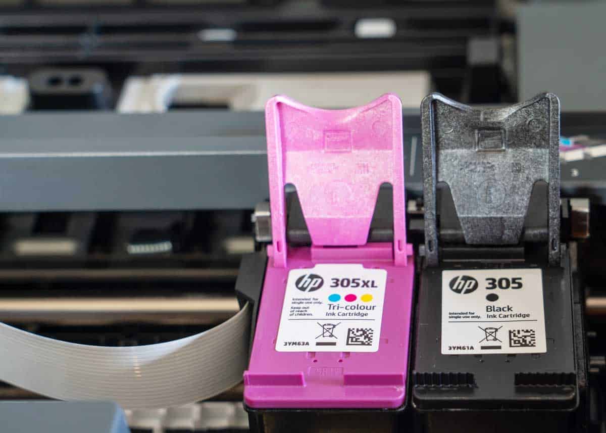 how to change ink in hp printer