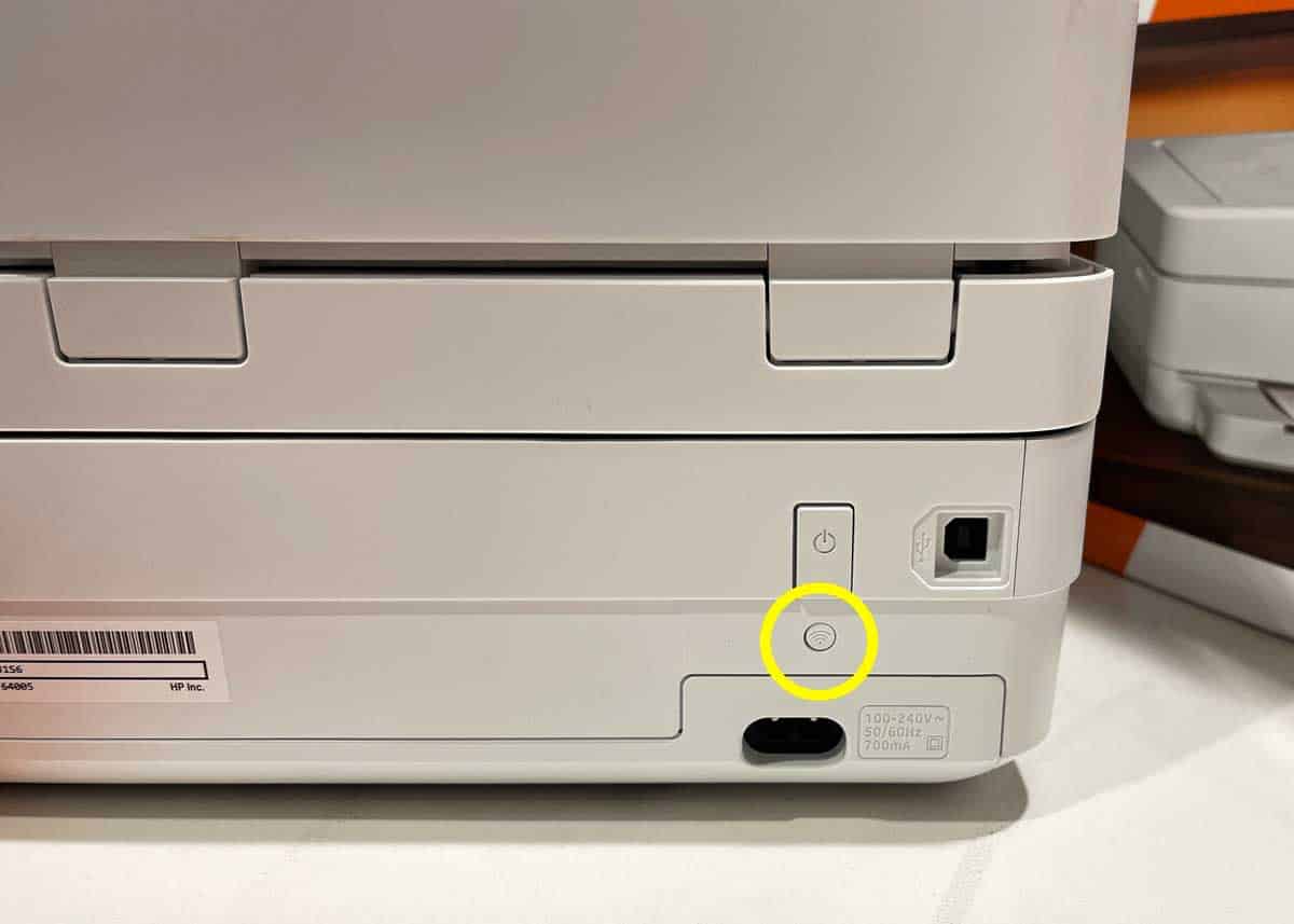 Wireless button for connecting HP printer to WiFi